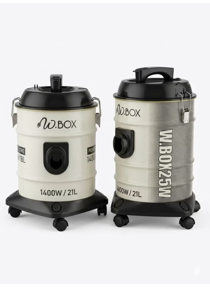 ⁦مكنسة برميل W.BOX سعة 21 لتر – 1400 واط – أوف وايت – RM-DVC21A⁩ - الصورة ⁦4⁩