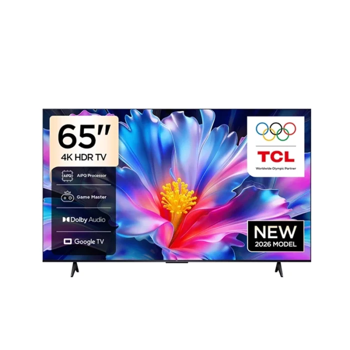 ⁦شاشة TCL سمارت 65 بوصة 4K UHD – Google TV – كروم كاست مدمج – تصميم بدون حواف – موديل 65P69L⁩ - الصورة ⁦1⁩