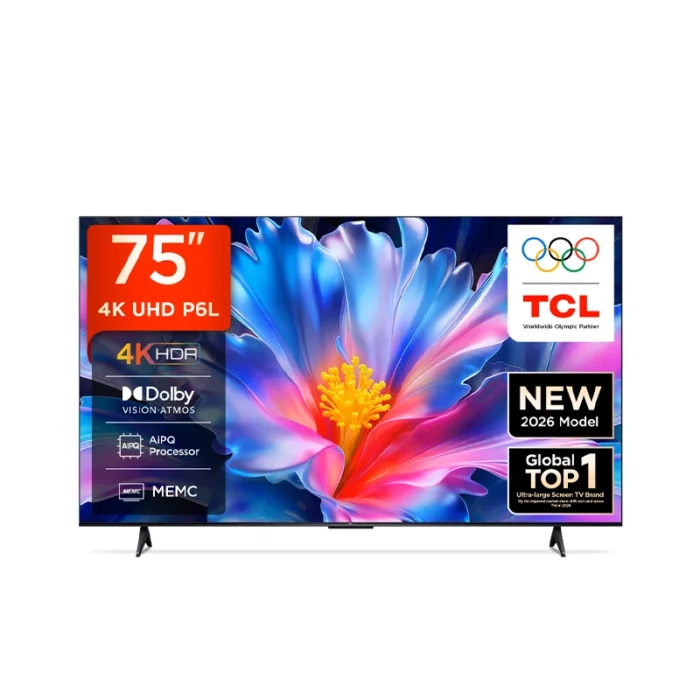⁦شاشة تي سي إل 75 بوصة 4K UHD سمارت – Direct LED – موديل 75P6L⁩ - الصورة ⁦1⁩