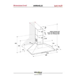 ⁦شفاط ويرلبول هرمي بلت إن 90 سم – 3 سرعات – إضاءة LED – أستيل – AKR945LIX⁩ - الصورة ⁦4⁩