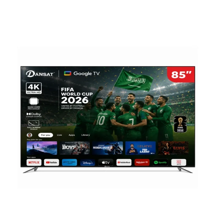 ⁦شاشة دان سمارت 85 بوصة 4K UHD – Google TV – Dolby Audio – واي فاي – DTD85U⁩ - الصورة ⁦1⁩