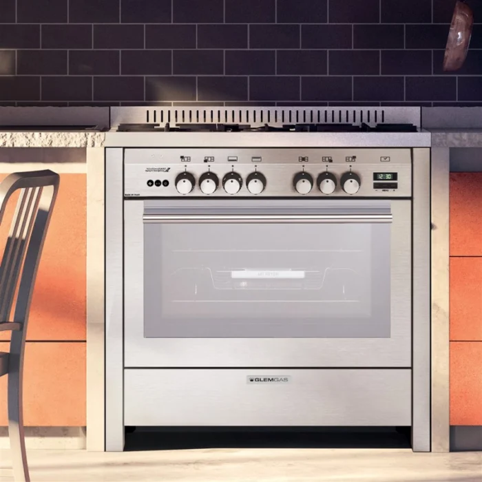 ⁦فرن جليم غاز 90×60 سم – 5 شعلات – مروحة – قلاية هوائية Air Fryer – باب ثلاثي الزجاج – HT967GIFSMFAF⁩ - الصورة ⁦12⁩