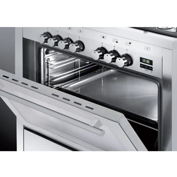 ⁦فرن جليم غاز 90×60 سم – 5 شعلات – مروحة – قلاية هوائية Air Fryer – باب ثلاثي الزجاج – HT967GIFSMFAF⁩ - الصورة ⁦4⁩