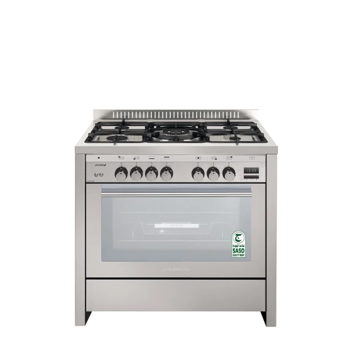 ⁦فرن جليم غاز 90×60 سم – 5 شعلات – مروحة – قلاية هوائية Air Fryer – باب ثلاثي الزجاج – HT967GIFSMFAF⁩ - الصورة ⁦1⁩