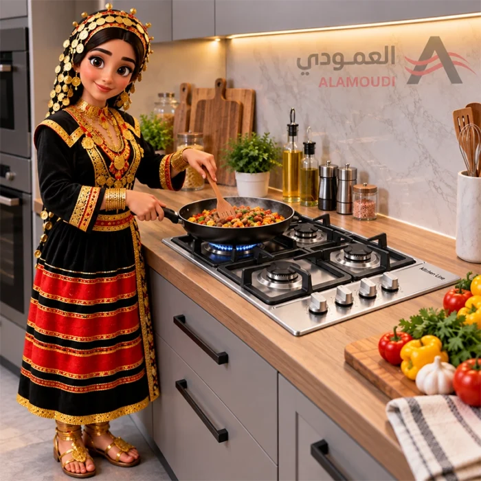 ⁦سطح غاز كيتشن لاين بلت إن مصنع زيبا إيطالي 60 سم – 4 شعلات هيفي ديوتي مع أمان كامل وإشعال ذاتي | موديل G4014N⁩ - الصورة ⁦6⁩