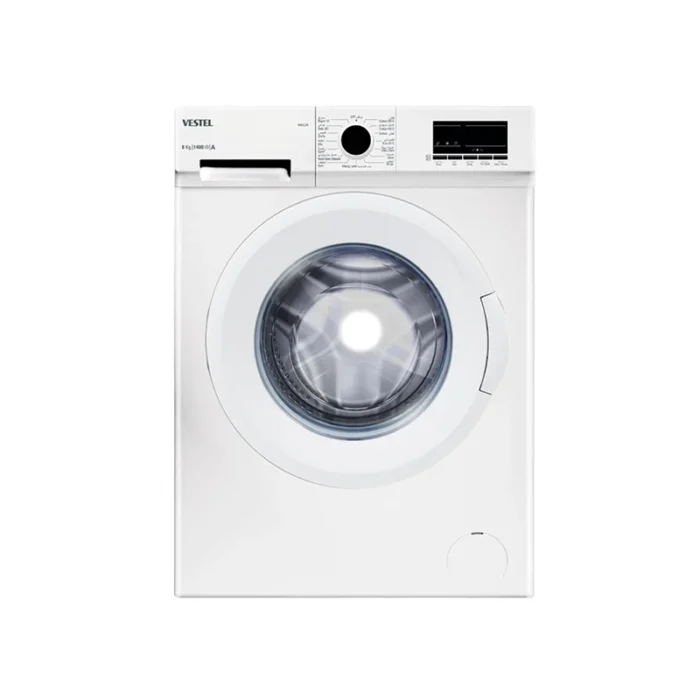⁦غسالة فيستيل أمامية 8 كجم – 1200 دورة/دقيقة – شاشة LED – كفاءة طاقة A++ – لون أبيض W8124⁩ - الصورة ⁦1⁩