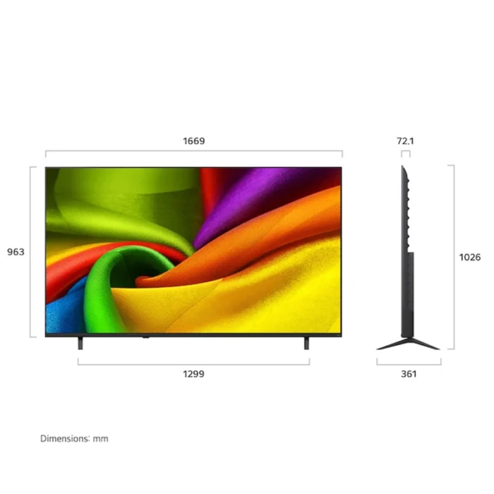 ⁦تلفزيون LG NANO 4K AI NU84 سمارت 75 بوصة 4K UHD – Nano Detail Enhancer – AI Hub – webOS – موديل 75NU840B6LA⁩ - الصورة ⁦2⁩