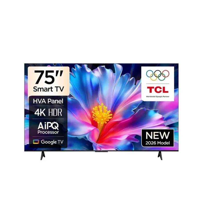 ⁦شاشة TCL ‏75 بوصة 4K UHD ذكي – Google TV – HDR – 60Hz – Dolby Audio – Bluetooth 5.2 – موديل 75P69L⁩ - الصورة ⁦1⁩