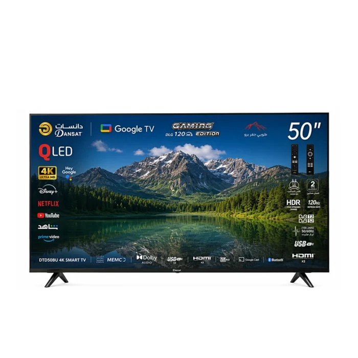 ⁦شاشة دانسات 50 بوصة QLED 4K Google TV – 120Hz للألعاب | DTD50QLED120HZ⁩ - الصورة ⁦1⁩