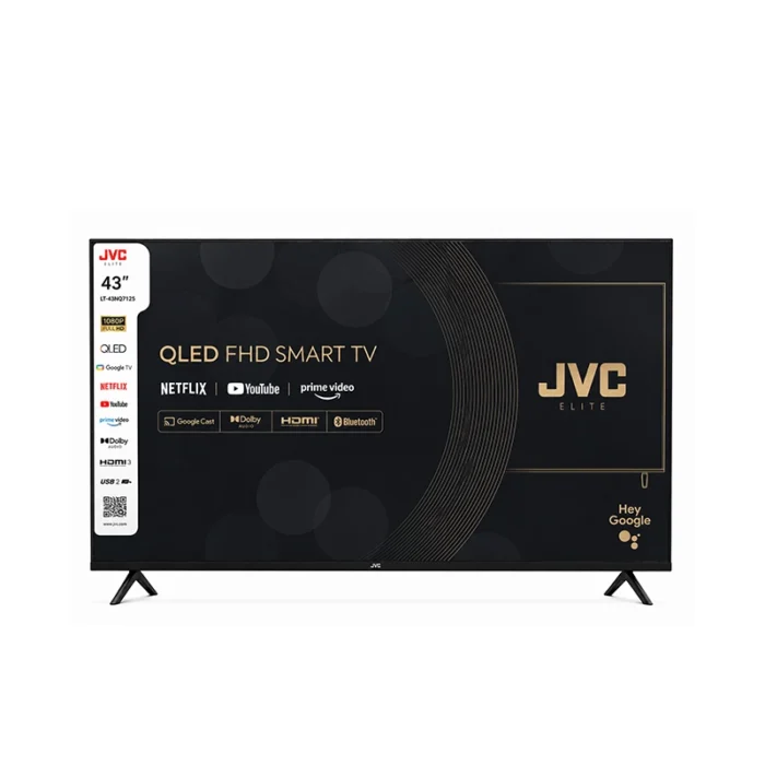 ⁦شاشة JVC برو 43 بوصة QLED FHD Google TV – Bluetooth – رسيفر داخلي – LT-43NQ7125⁩ - الصورة ⁦1⁩