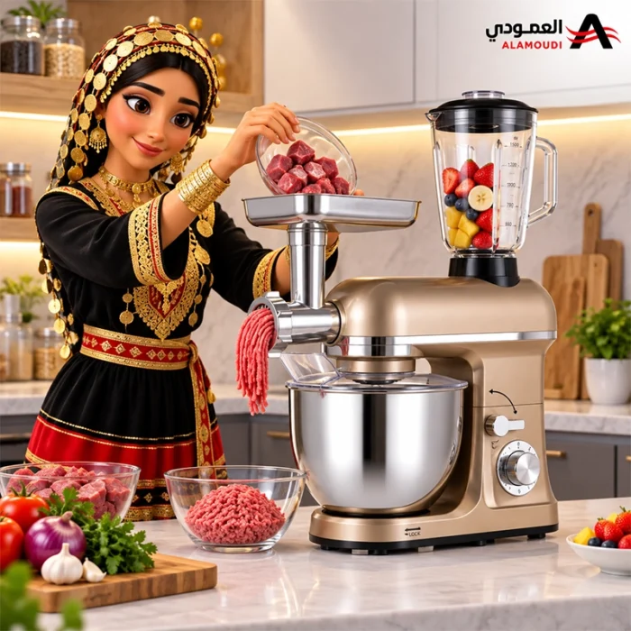 ⁦عجان كولين كهربائي 1000 واط سعة 5 لتر متعدد الوظائف مع خلاط ومفرمة – موديل 801113006⁩ - الصورة ⁦2⁩