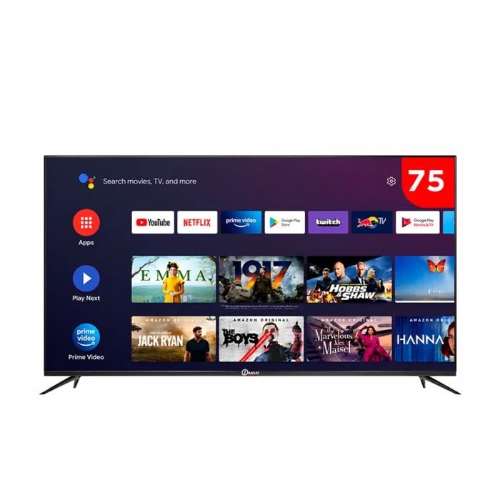 ⁦شاشة دانسات 75 بوصة سمارت 4K أندرويد 15 مع رسيفر داخلي – DTD75BU/A15⁩ - الصورة ⁦1⁩