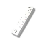توصيلة كهربائية جي في سي برو GVC Pro 4 منافذ مع USB و2 Type-C كبل 5 متر أبيض – GVCPE-04US-5M