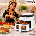 ⁦قلاية هوائية أدميرال 3.7 لتر – 1300 واط – نافذة شفافة – تحكم يدوي – ADAF37BL⁩ - الصورة ⁦2⁩