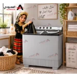 ⁦غسالة باناسونيك حوضين 16 كجم – عصر 13 كجم – تجفيف هوائي فائق – NA-W16XG1B⁩ - الصورة ⁦4⁩
