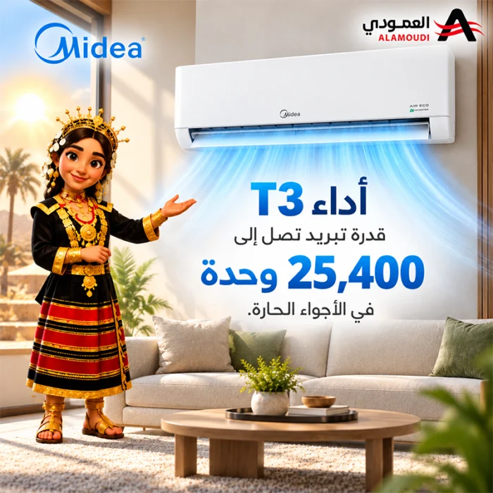 ⁦مكيف ميديا آير ايكو سبليت انفرتر 30 ألف وحدة حار وبارد – واي فاي – SAPV30HDAG1KSA-NP⁩ - الصورة ⁦5⁩