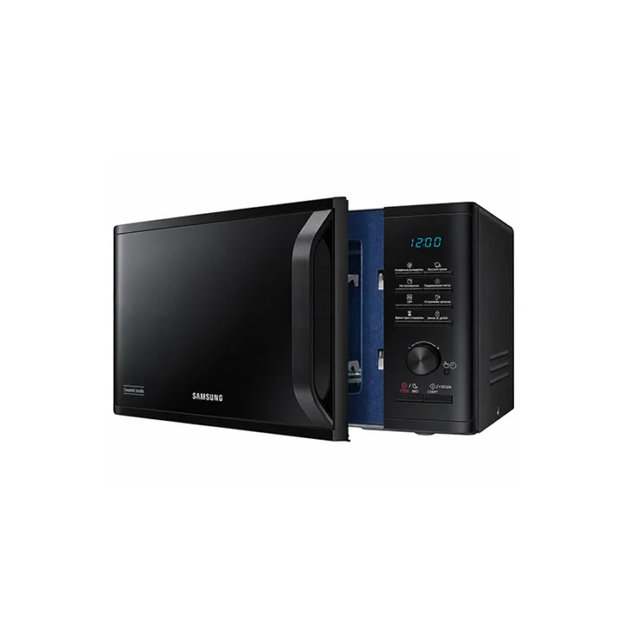 ⁦مايكروويف سامسونج 23 لتر 800 واط، Quick Defrost، Ceramic Inside، أسود – MS23K3515AK/ZA⁩ - الصورة ⁦3⁩