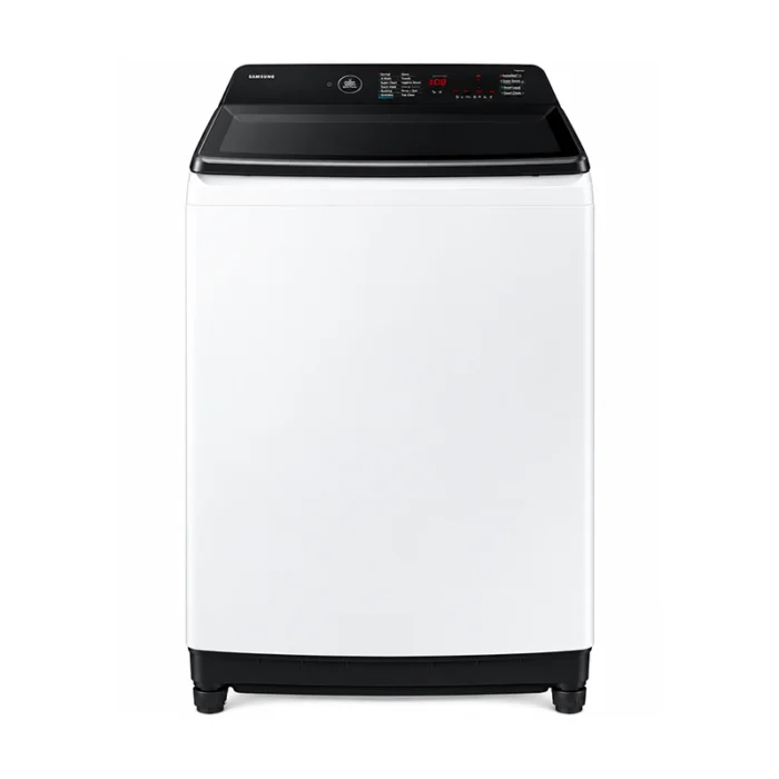 ⁦غسالة سامسونج Bespoke AI تحميل علوي 16 كجم، AI Wash، EcoBubble، SmartThings، أبيض – WA80F16B9WYL⁩ - الصورة ⁦1⁩