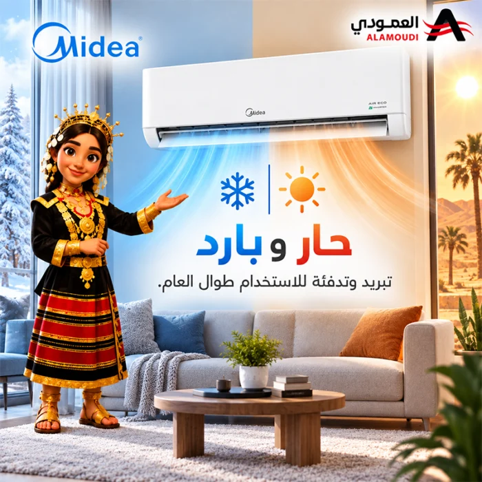 ⁦مكيف ميديا آير ايكو سبليت انفرتر 30 ألف وحدة حار وبارد – واي فاي – SAPV30HDAG1KSA-NP⁩ - الصورة ⁦6⁩