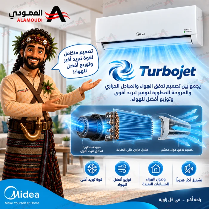⁦مكيف ميديا  سبليت آير ايكو  وحدة 18,200 – إنفرتر – بارد فقط – AI ECOMASTER – SAPV18CDEFKSA⁩ - الصورة ⁦6⁩