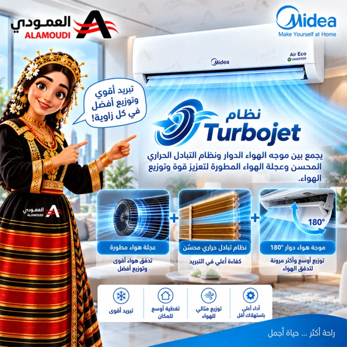 ⁦مكيف ميديا آير ايكو سبليت 23,200 وحدة – إنفرتر – بارد فقط – AI ECOMASTER – SAPV24CDEFKSA⁩ - الصورة ⁦5⁩