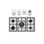 ⁦فرن إلبا ELBA غاز قائم 90 سم 5 شعلات شعلة ثلاثية 4.2 كيلوواط سيخ شواء دوار – CBX 965 G⁩ - الصورة ⁦3⁩