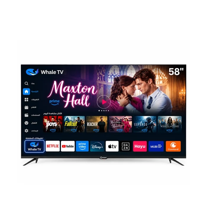 ⁦شاشة دانسات 58 بوصة QLED سمارت 4K UHD بنظام Whale TV، ريموت صوتي، واي فاي، بلوتوث – DTD58⁩ - الصورة ⁦1⁩