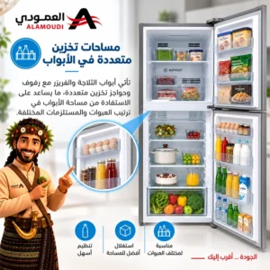 ثلاجة جنرال جولدي بابين 14.5 قدم 411 لتر – نوفروست – فضي – GRM413NS 7 Untitled 10 25