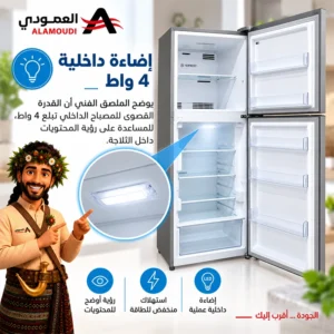 ثلاجة جنرال جولدي بابين 14.5 قدم 411 لتر – نوفروست – فضي – GRM413NS 9 Untitled 12 16