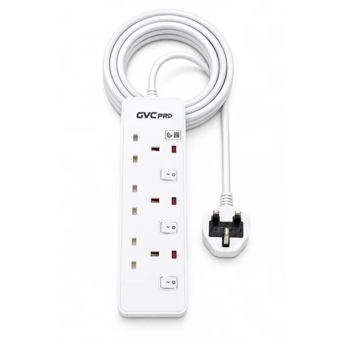 ⁦توصيلة كهربائية GVC Pro جي في سي برو 3 منافذ سلك 3 متر مع حماية من الحمل الزائد – GVCPE-03-3M⁩ - الصورة ⁦2⁩
