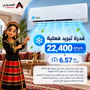 مكيف ماندو بلس سبليت 24,000 وحدة – بارد فقط، واي فاي، تنظيف ذاتي، قدرة تبريد 22,400 وحدة – MP-NF26-24C 1 Untitled 2 71