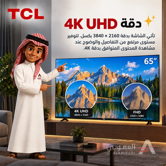 ⁦شاشة تي سي إل 65 بوصة 4K HDR Google TV معدل 60 هرتز – 65V6D⁩ - الصورة ⁦3⁩