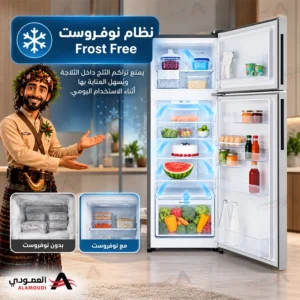 ثلاجة إلكترولوكس 431 لتر، بابين بفريزر علوي، إنفرتر، نوفروست، فضي – ETM4302C-S 2 Untitled 4 95