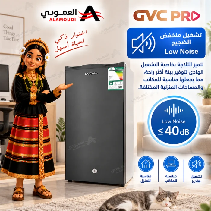 ⁦ثلاجة جي في سي برو باب واحد 3 قدم 86 لتر بفريزر داخلي فضي – GVCRF-140S⁩ - الصورة ⁦5⁩