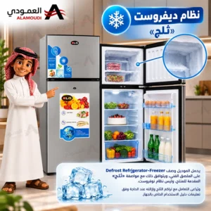 ثلاجة كي ال جي بابين 201 لتر – 7.1 قدم مكعب – فريزر علوي – ثلج – لون استيل KLG-250DR 2 Untitled 5 47