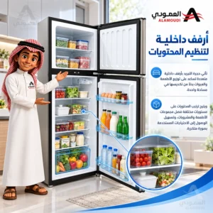 ثلاجة كي ال جي بابين 201 لتر – 7.1 قدم مكعب – فريزر علوي – ثلج – لون استيل KLG-250DR 3 Untitled 6 45