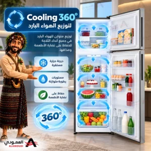 ثلاجة إلكترولوكس 431 لتر، بابين بفريزر علوي، إنفرتر، نوفروست، فضي – ETM4302C-S 4 Untitled 6 90