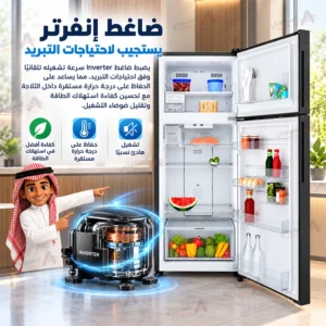 ثلاجة إلكترولوكس 503 لتر (17.6 قدم)، بابين بفريزر علوي، إنفرتر، نوفروست، تبريد Cooling 360°، أسود مطفي – ETM5002C-B 3 Untitled 6 91