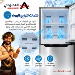 ثلاجة جنرال جولدي بابين 14.5 قدم 411 لتر – نوفروست – فضي – GRM413NS 4 Untitled 7 29