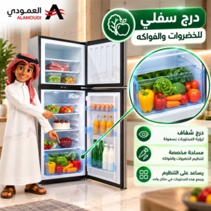 ثلاجة كي ال جي بابين 201 لتر – 7.1 قدم مكعب – فريزر علوي – ثلج – لون استيل KLG-250DR 4 Untitled 7 45
