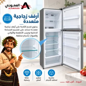 ثلاجة جنرال جولدي بابين 14.5 قدم 411 لتر – نوفروست – فضي – GRM413NS 5 Untitled 8 26