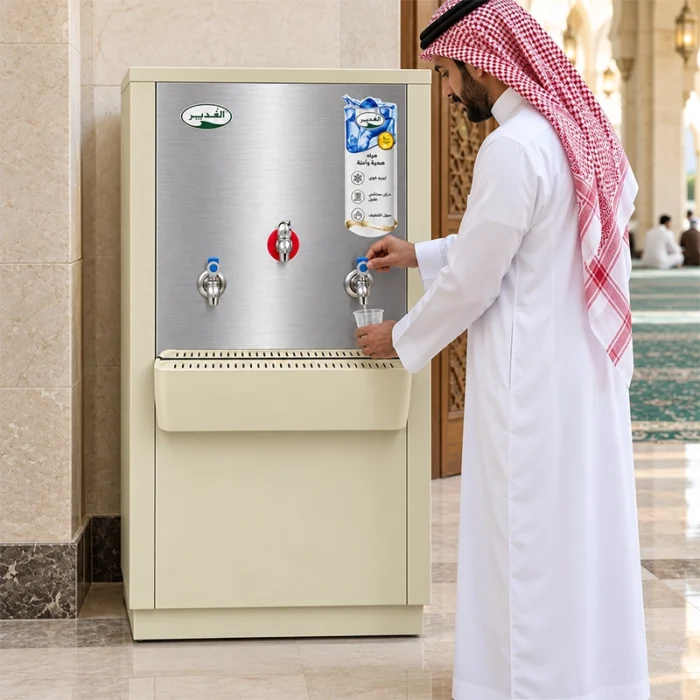 ⁦برادة مياه الغدير Al Ghadeer حار وبارد 75 لتر 3 صنابير ستانلس ستيل بيج – WCC75-R⁩ - الصورة ⁦2⁩